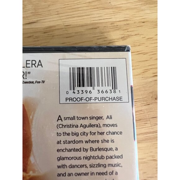 Burlesque DVD 2010 Musical Drama Film Cher Christina Aguilera New Sealed - Picture 2 of 5